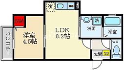 ALEGRIA星田 1LDKの間取図画像