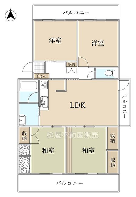 4LDK※図面と現況に相違ある場合には現況優先とします。 