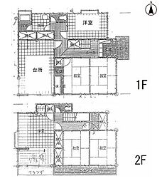 豊橋市中岩田3丁目　戸建 6LDKの間取り