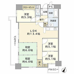 エメラルドマンション南台 5LDKの間取図画像