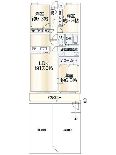 3LDK ※図面と現況に相違ある場合には現況優先とします。