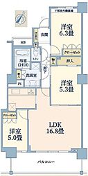 ステーションフロントタワー 3LDKの間取図画像