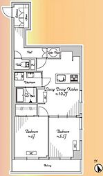 ライオンズマンション南砂 2LDKの間取図画像
