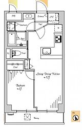 モナークマンション第2方南B 1LDKの間取図画像