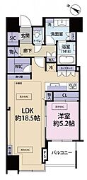 大崎ウエストシティタワーズW棟 1LDKの間取図画像