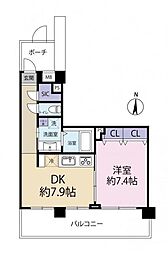 センチュリープラチナムマンション千鳥町 1DKの間取図画像