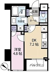 サンウッド世田谷明大前 1DKの間取図画像