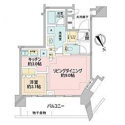 ザ・パークハウス戸越公園タワー 1LDKの間取図画像