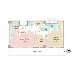 パークホームズ蘆花公園エアリーコート 1SLDKの間取図画像