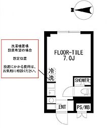 グローリア初穂梅ヶ丘 ワンルームの間取図画像