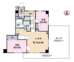 ヴェルリーフ武蔵小金井 2LDKの間取図画像