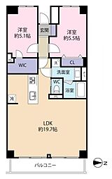 パークハイム東陽町 2LDKの間取図画像