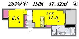 maison de franc～メゾン ド フラン～ 1LDKの間取図画像