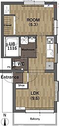 榎戸マンション 1LDKの間取図画像