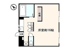 ラ・ヴェール原 ワンルームの間取図画像