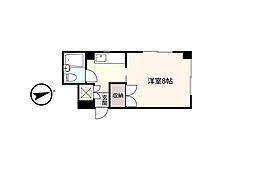 アシスト盛岡マンション 1Kの間取図画像
