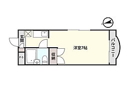 アシスト城南マンション ワンルームの間取図画像