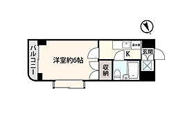 アシスト第2マンション 1Kの間取図画像