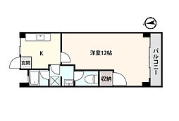 アシスト第2福井マンション 1Kの間取図画像
