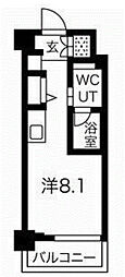 京急本線 戸部駅 徒歩7分の賃貸マンション 2階ワンルームの間取り