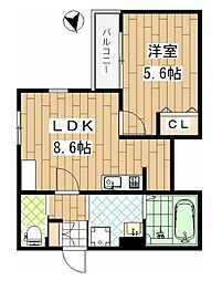 ルーチェ 3階1LDKの間取り