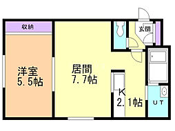 ラピスラズリN28 1LDKの間取図画像