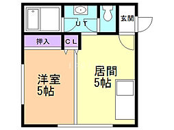 K・Yレジデンス 1DKの間取図画像