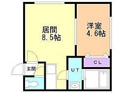 NUコート1 1LDKの間取図画像