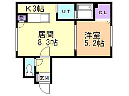 グランメール南麻生 1LDKの間取図画像