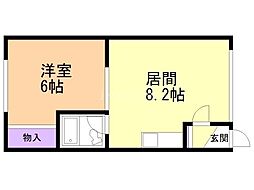 リリーマンション 1LDKの間取図画像