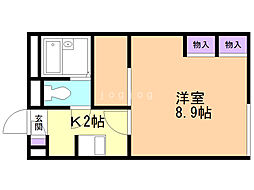 レオパレス花川 1Kの間取図画像