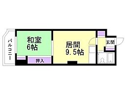 パシフィック北大前 1LDKの間取図画像