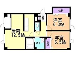 サカタハイム 2LDKの間取図画像