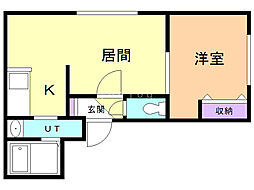 ルクル21 1LDKの間取図画像