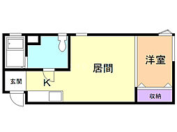 S-スタジオ 1DKの間取図画像