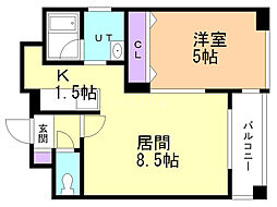 ラフィネ31 1LDKの間取図画像