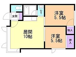 ニューフロンティア2 2LDKの間取図画像