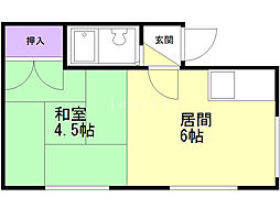 マクセル2/100 1DKの間取図画像