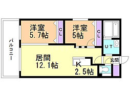 FORESTHILLSN36 2LDKの間取図画像