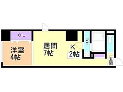 パークヒルズ中央12 1LDKの間取図画像