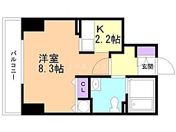 レシディア大通り西 1Kの間取図画像