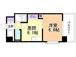 トーワ・ビルデンス 1DKの間取図画像