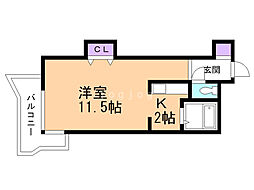 藤井ビル北17条2 1Kの間取図画像