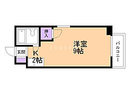 メゾンドマム 1Kの間取図画像