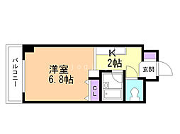 メゾンクレスト北大前2 1Kの間取図画像