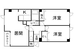 ダンディライオンスクエア 2LDKの間取図画像