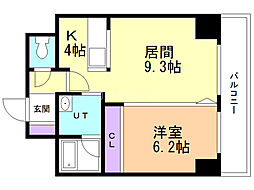 レジディア札幌駅ノース 1LDKの間取図画像