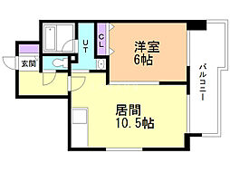 グランヴィルツザカビル 1LDKの間取図画像