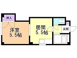 サンシャイン麻生 1DKの間取図画像