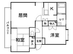 パークハイツC 2LDKの間取図画像